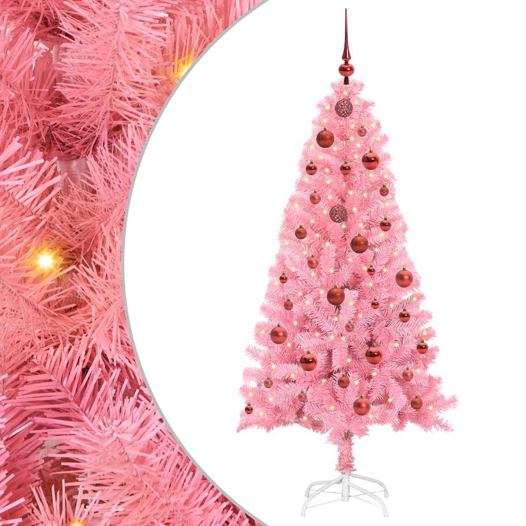 Božićno drvce s 150 LED svjetlima Ružičasta 150 cm PVC