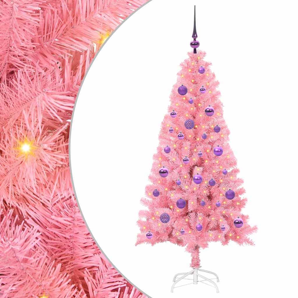 Božićno drvce s 150 LED svjetlima Ružičasta 150 cm PVC