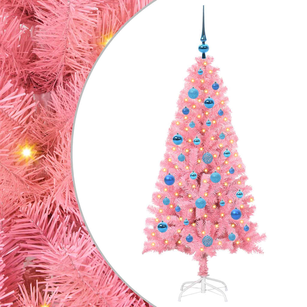 Božićno drvce s 150 LED svjetlima Ružičasta 150 cm PVC