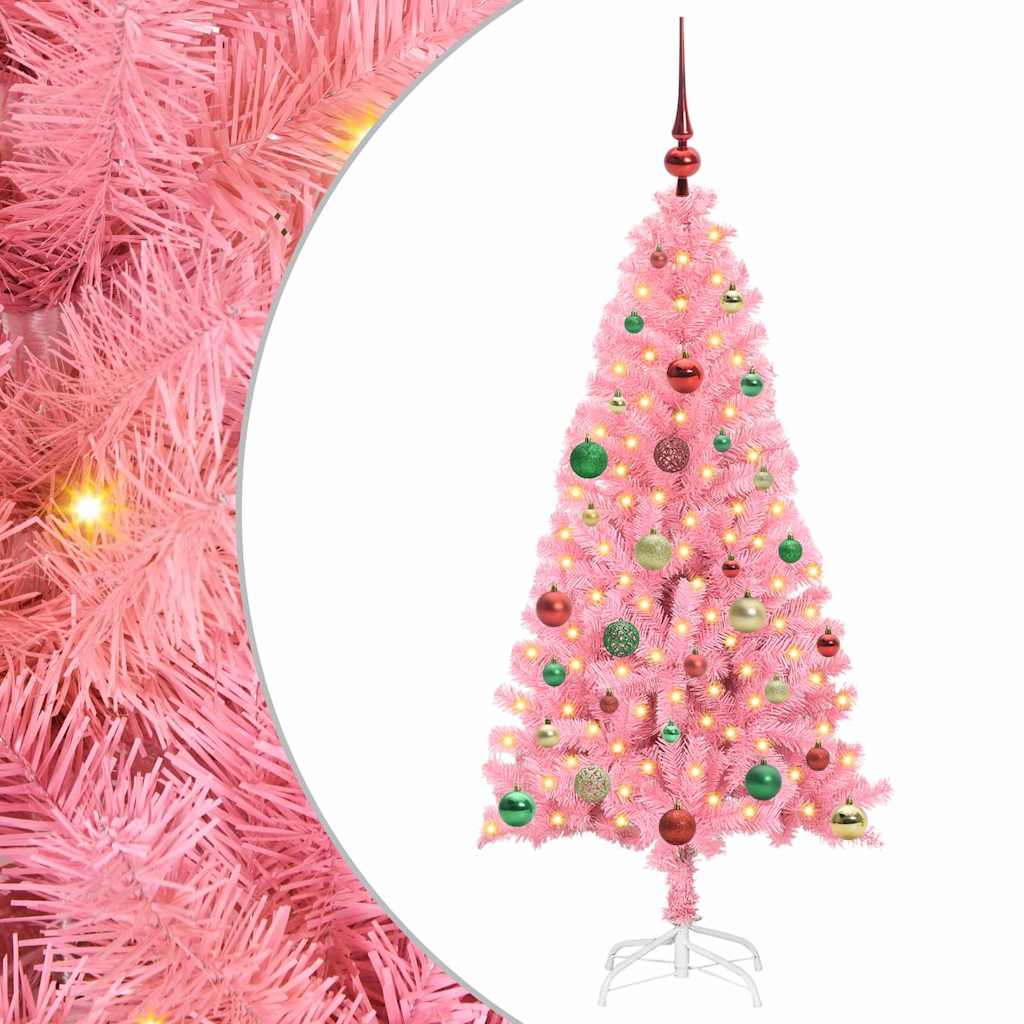 Božićno drvce s 150 LED svjetlima Ružičasta 150 cm PVC