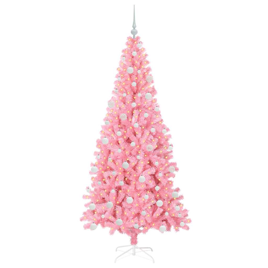 Božićno drvce s 300 LED svjetlima Ružičasta 180 cm PVC