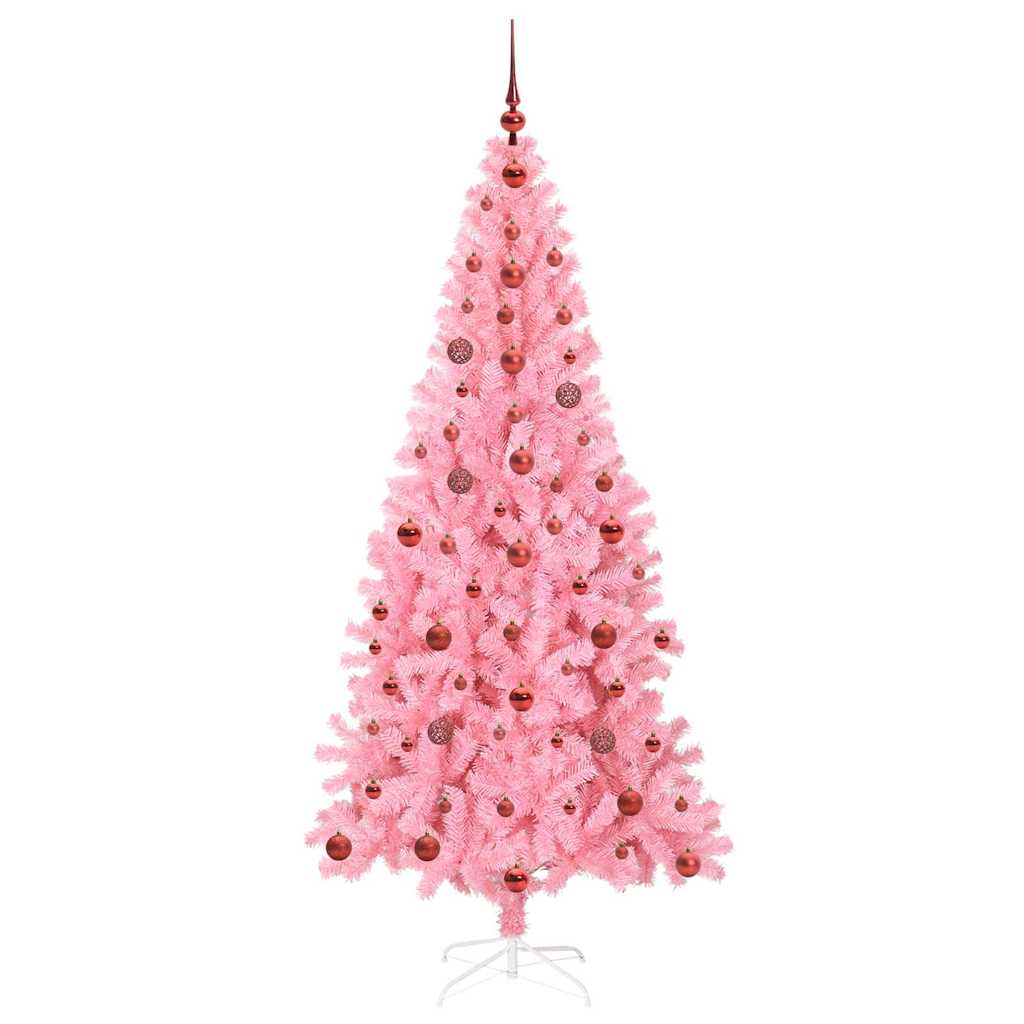 Božićno drvce s 300 LED svjetlima Ružičasta 210 cm PVC