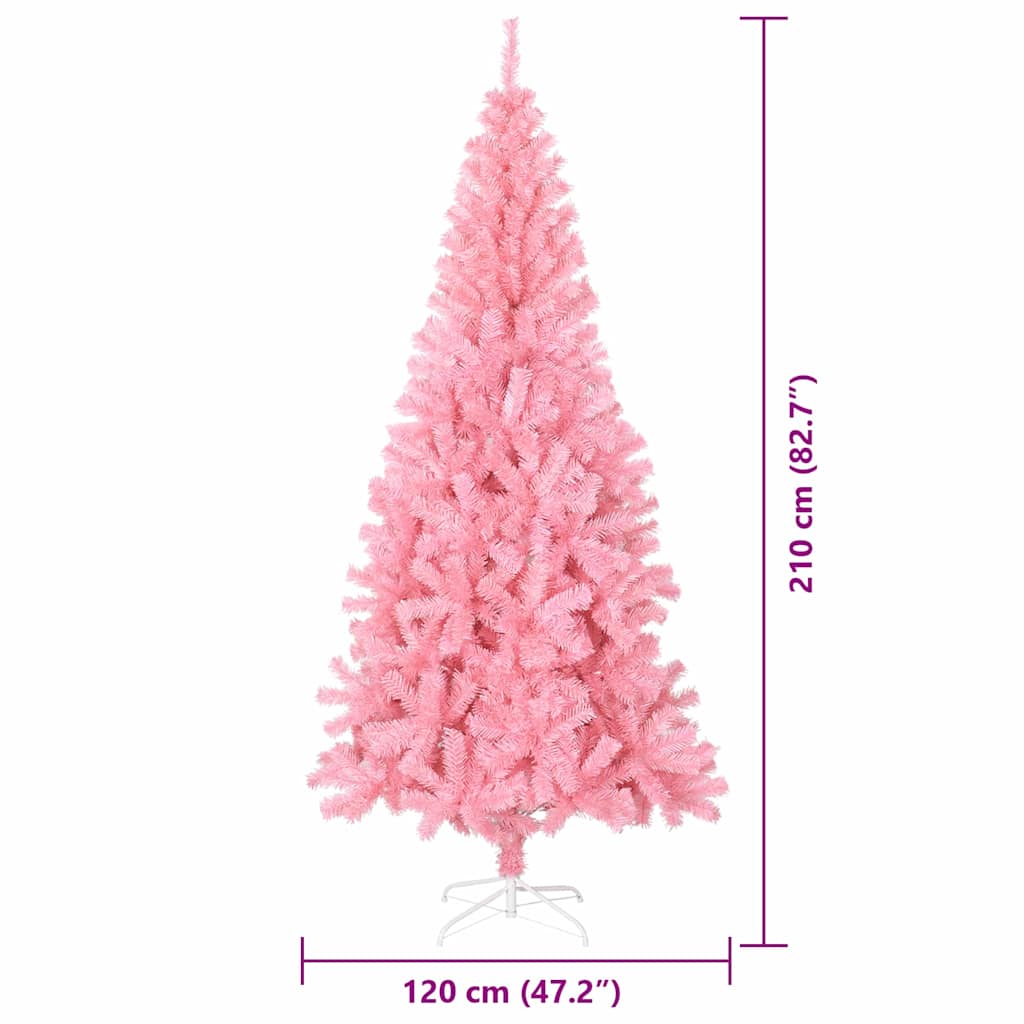 Božićno drvce s 300 LED svjetlima Ružičasta 210 cm PVC