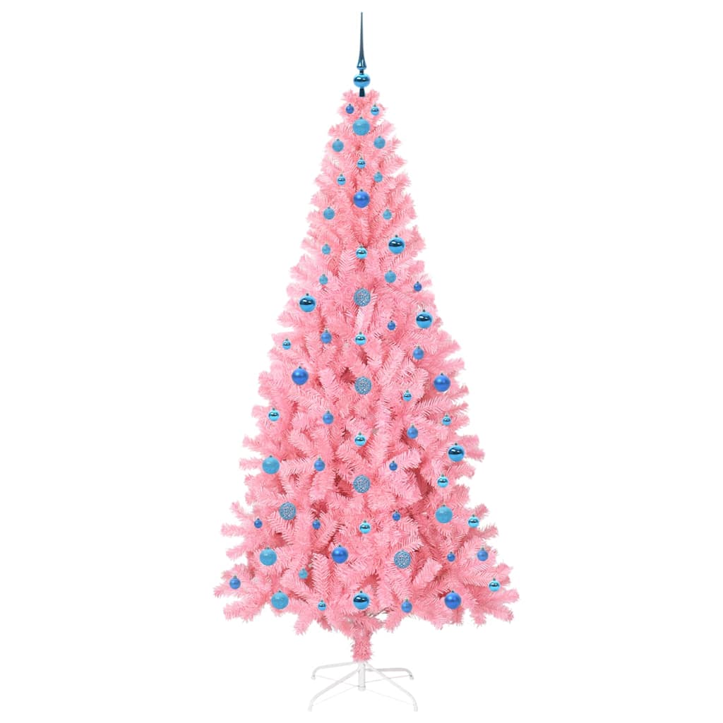 Božićno drvce s 300 LED svjetlima Ružičasta 210 cm PVC