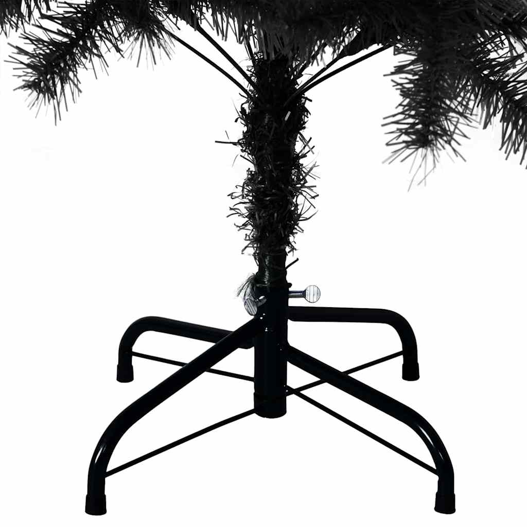 Božićno drvce s 150 LED svjetlima s stalakom Crna 120 cm PVC