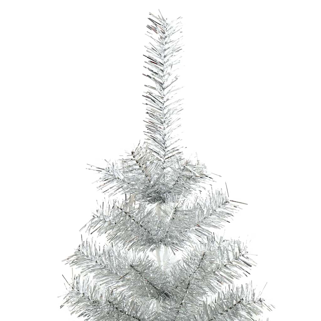 Božićno drvce s 150 LED svjetlima s stalakom Srebrno 120 cm PET