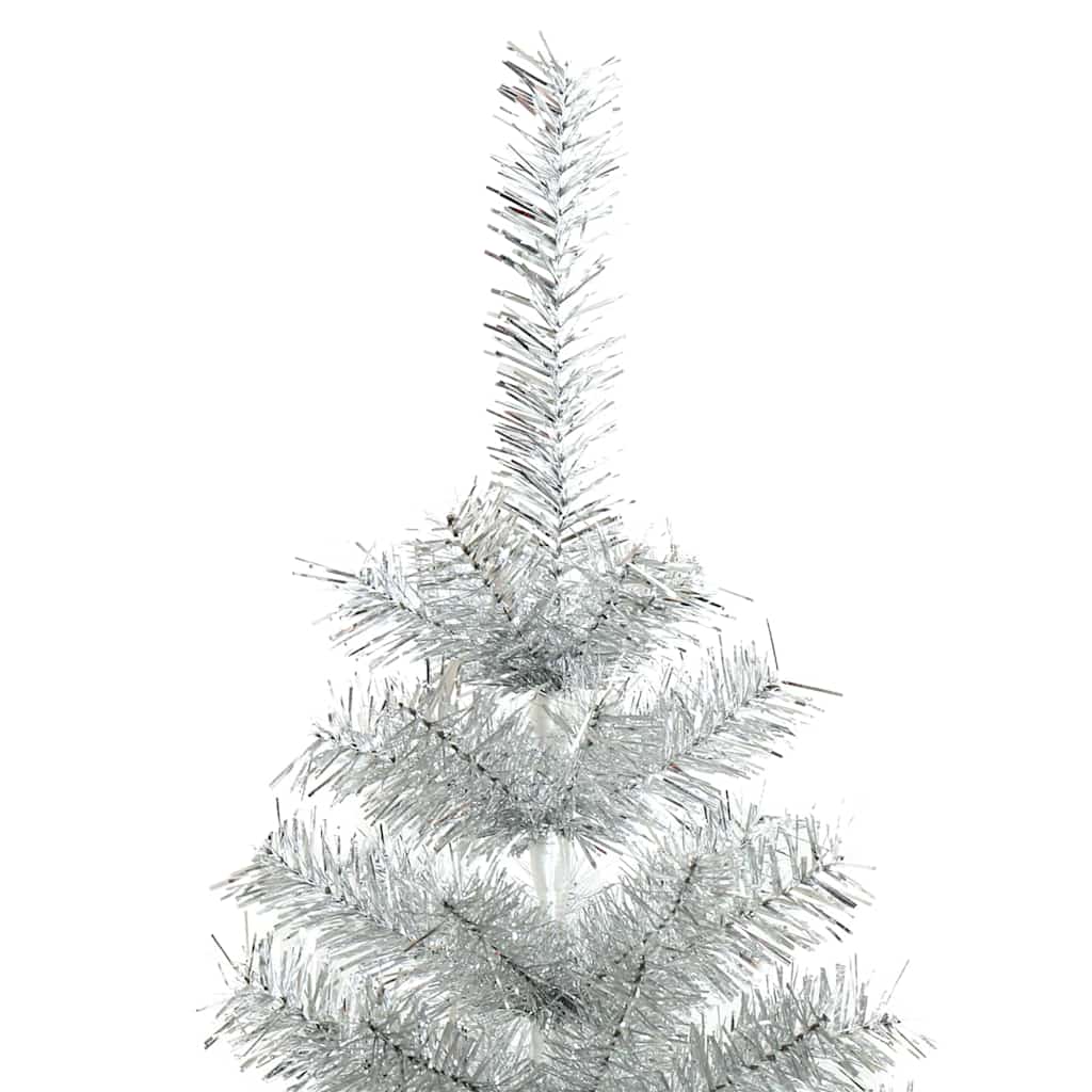 Božićno drvce s 300 LED svjetlima s stalakom Srebrno 240 cm PET