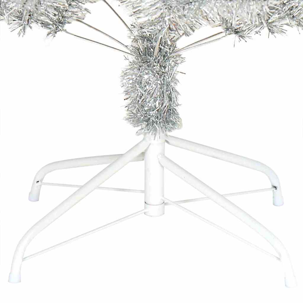Božićno drvce s 300 LED svjetlima s stalakom Srebrno 240 cm PET