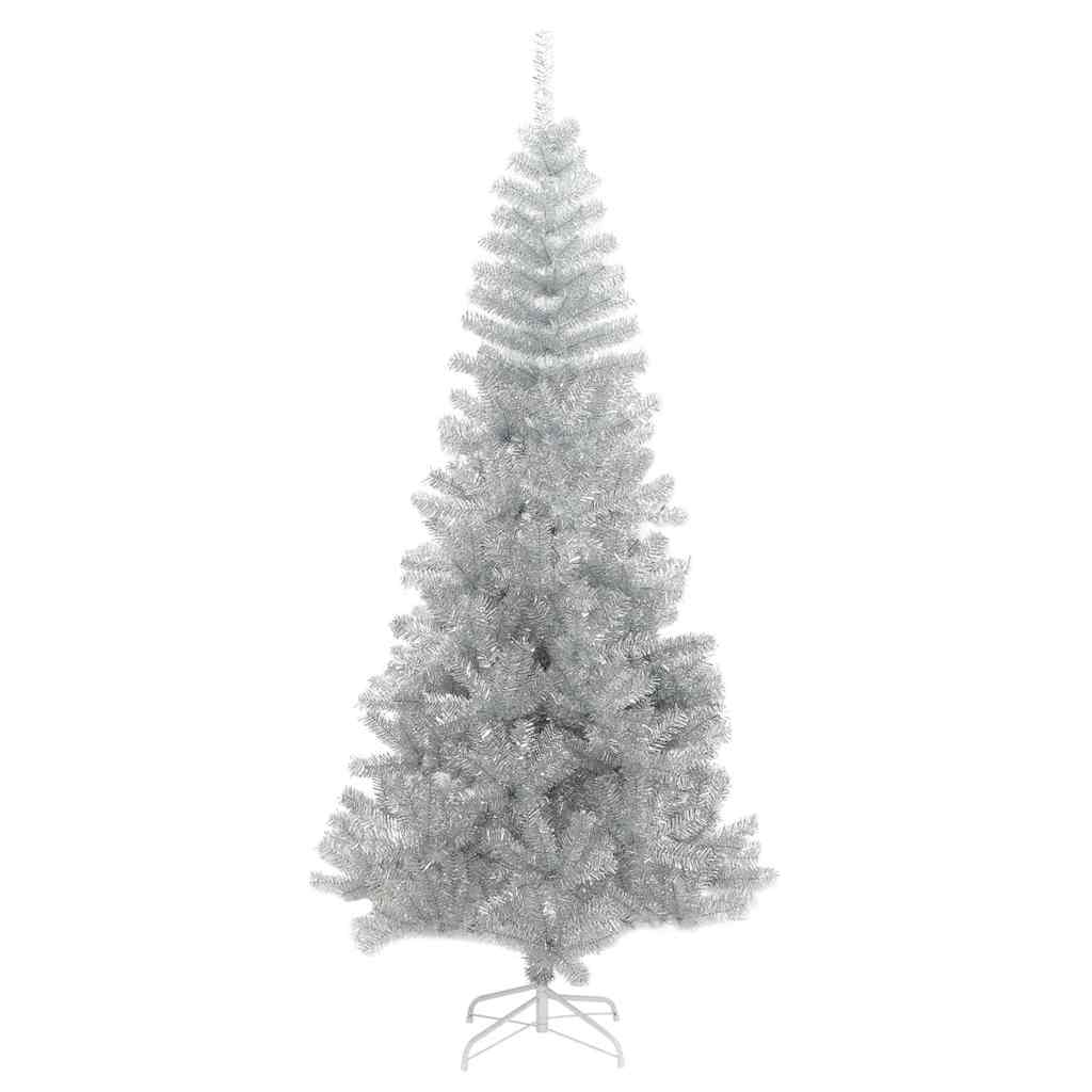 Božićno drvce s 300 LED svjetlima s stalakom Srebrno 240 cm PET