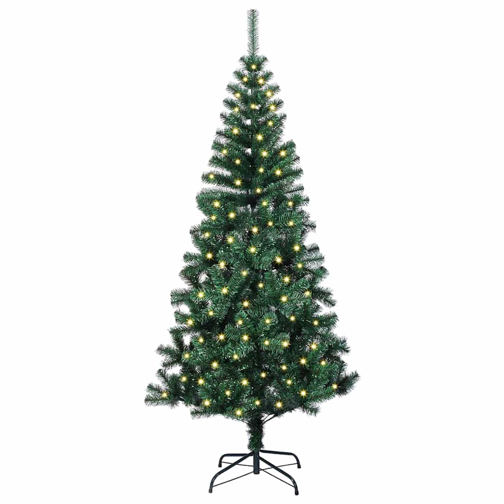 Umjetno predsvijetljeno božićno drvce Zelena 120 cm PVC i metal