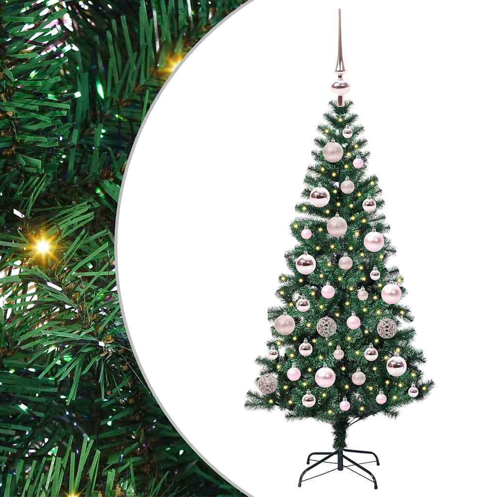 Umjetno predsvijetljeno božićno drvce Zelena 120 cm PVC i metal