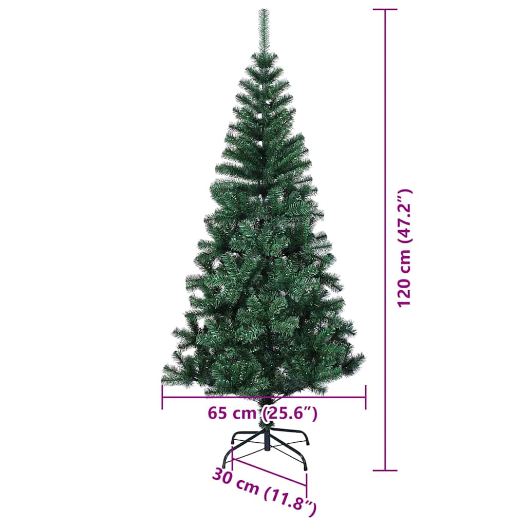 Umjetno predsvijetljeno božićno drvce Zelena 120 cm PVC i metal