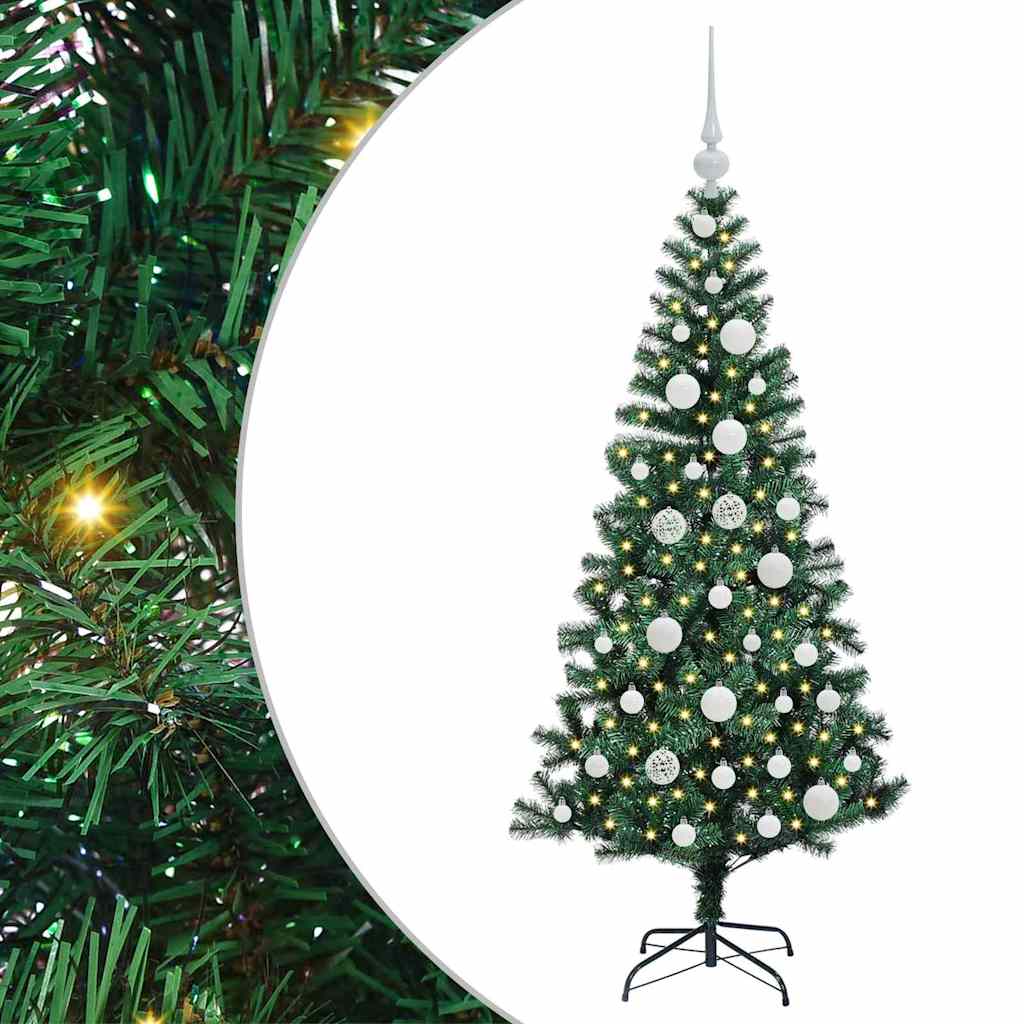 Umjetno predsvijetljeno božićno drvce Zelena 120 cm PVC i metal