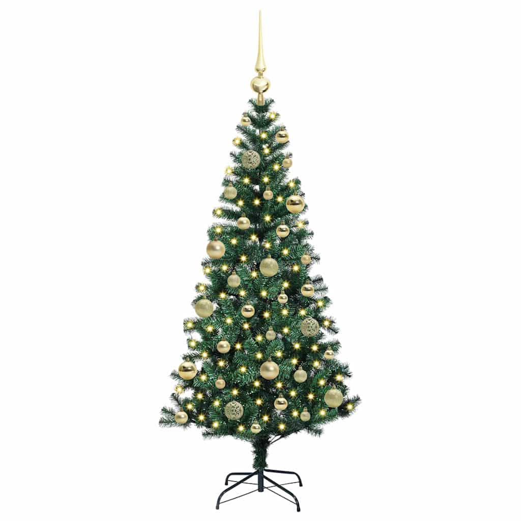 Umjetno predsvijetljeno božićno drvce Zelena 120 cm PVC i metal