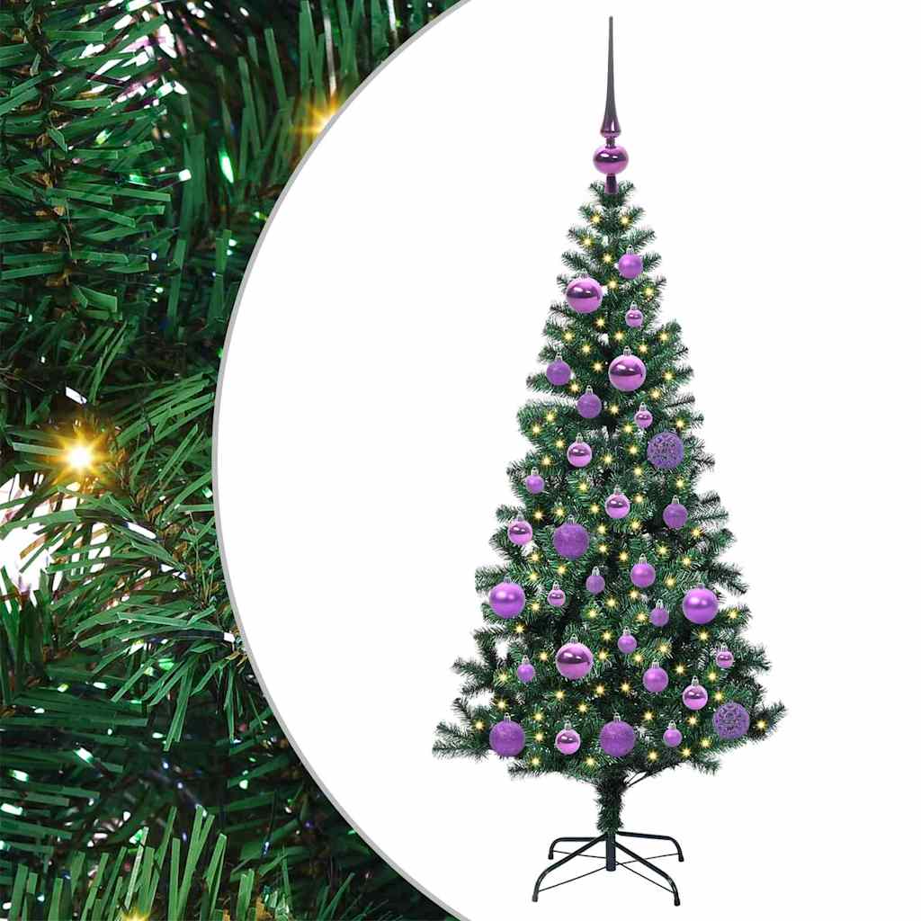Umjetno predsvijetljeno božićno drvce Zelena 120 cm PVC i metal