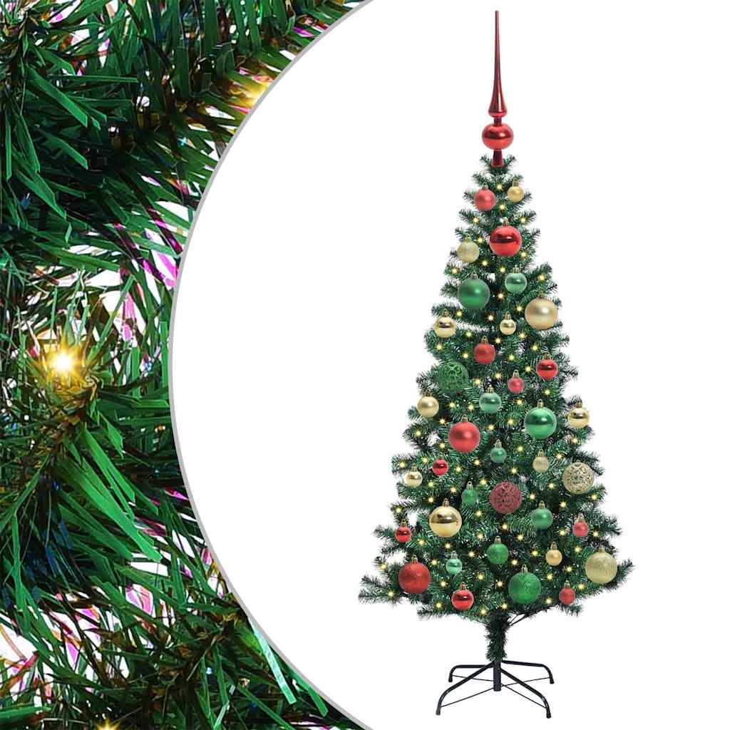 Umjetno predsvijetljeno božićno drvce Zelena 120 cm PVC i metal