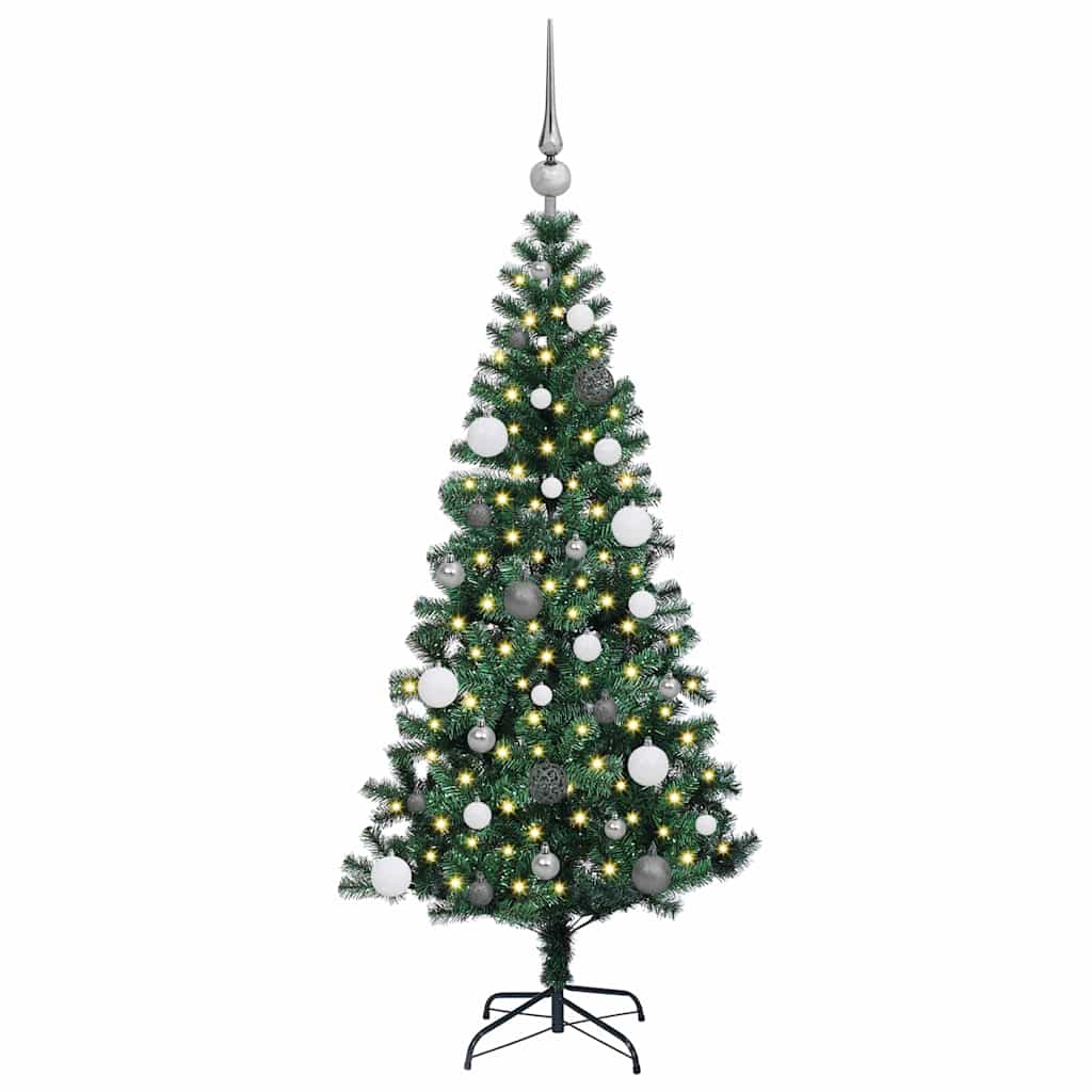 Umjetno predsvijetljeno božićno drvce Zelena 150 cm PVC i metal