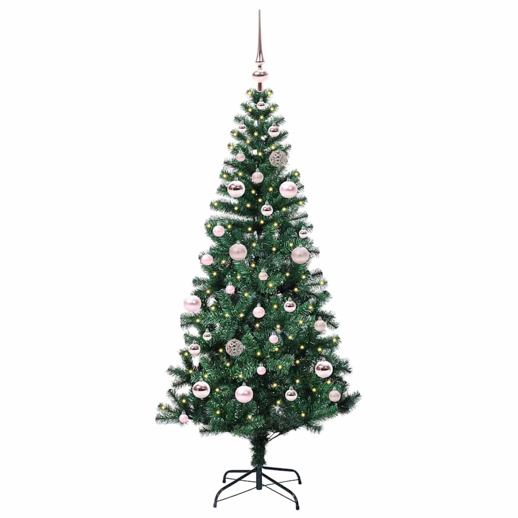 Umjetno predsvijetljeno božićno drvce Zelena 150 cm PVC i metal