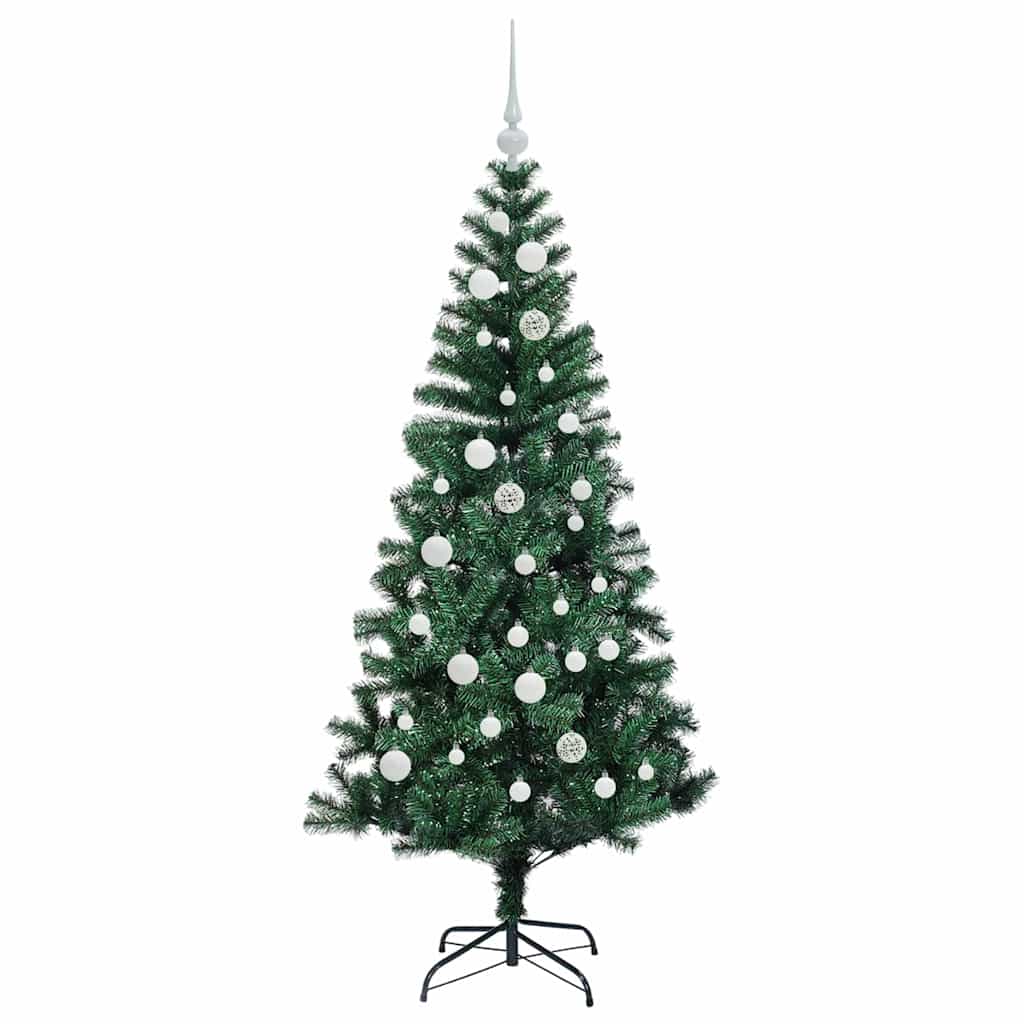 Umjetno predsvijetljeno božićno drvce Zelena 150 cm PVC i metal
