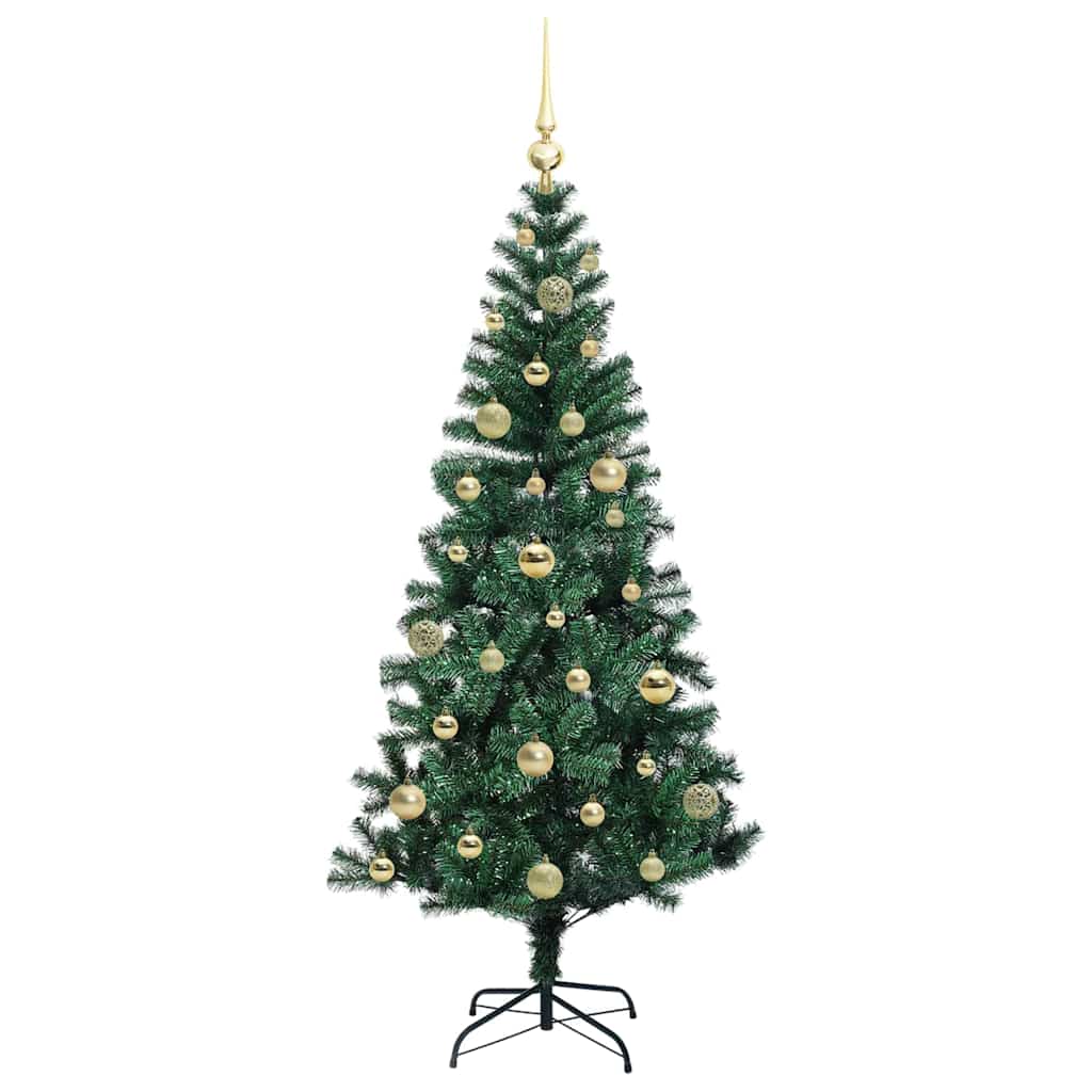Umjetno predsvijetljeno božićno drvce Zelena 150 cm PVC i metal