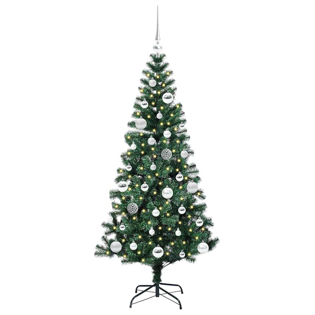 Umjetno predsvijetljeno božićno drvce Zelena 150 cm PVC i metal
