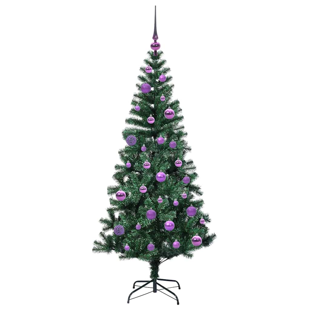 Umjetno predsvijetljeno božićno drvce Zelena 150 cm PVC i metal