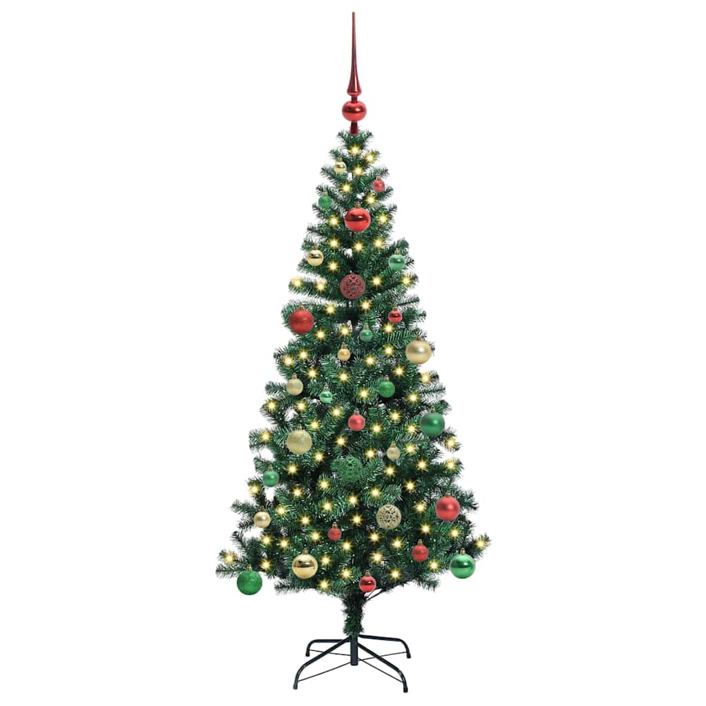 Umjetno predsvijetljeno božićno drvce Zelena 150 cm PVC i metal