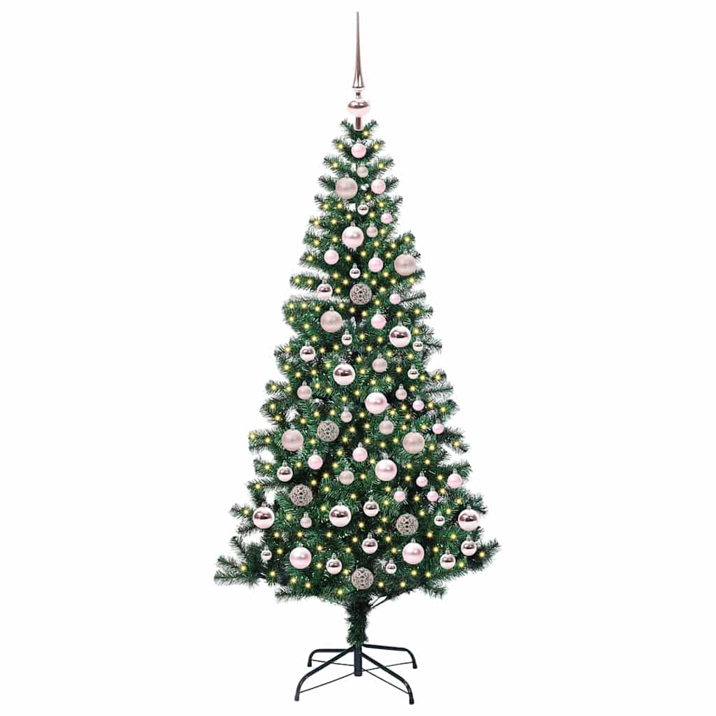 Umjetno predsvijetljeno božićno drvce Zelena 180 cm PVC i metal