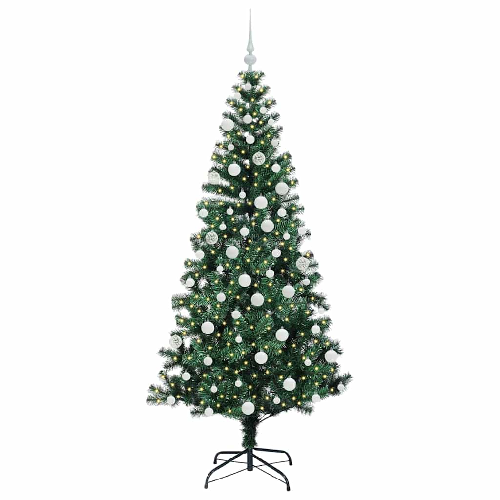 Umjetno predsvijetljeno božićno drvce Zelena 180 cm PVC i metal