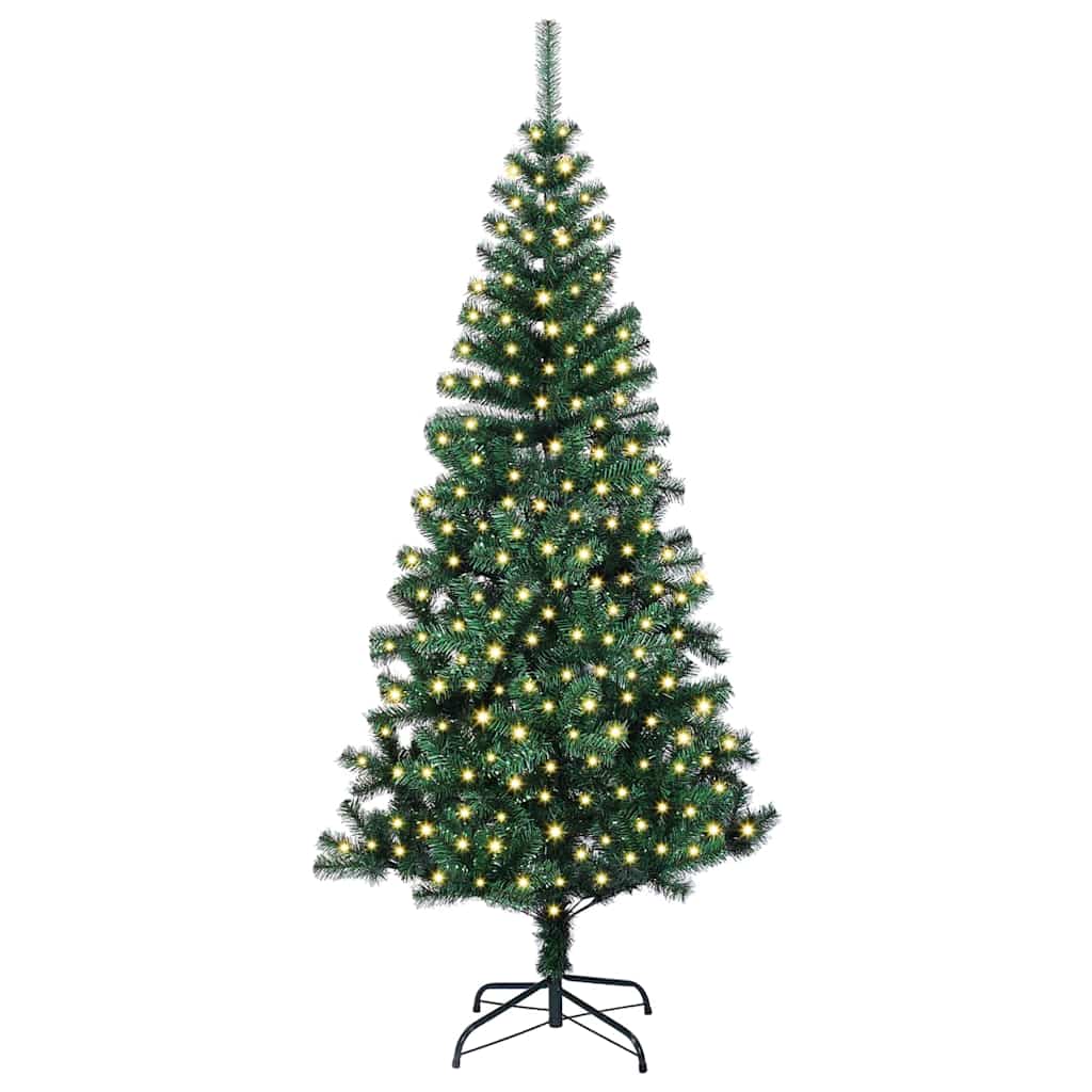 Umjetno predsvijetljeno božićno drvce Zelena 210 cm PVC i metal