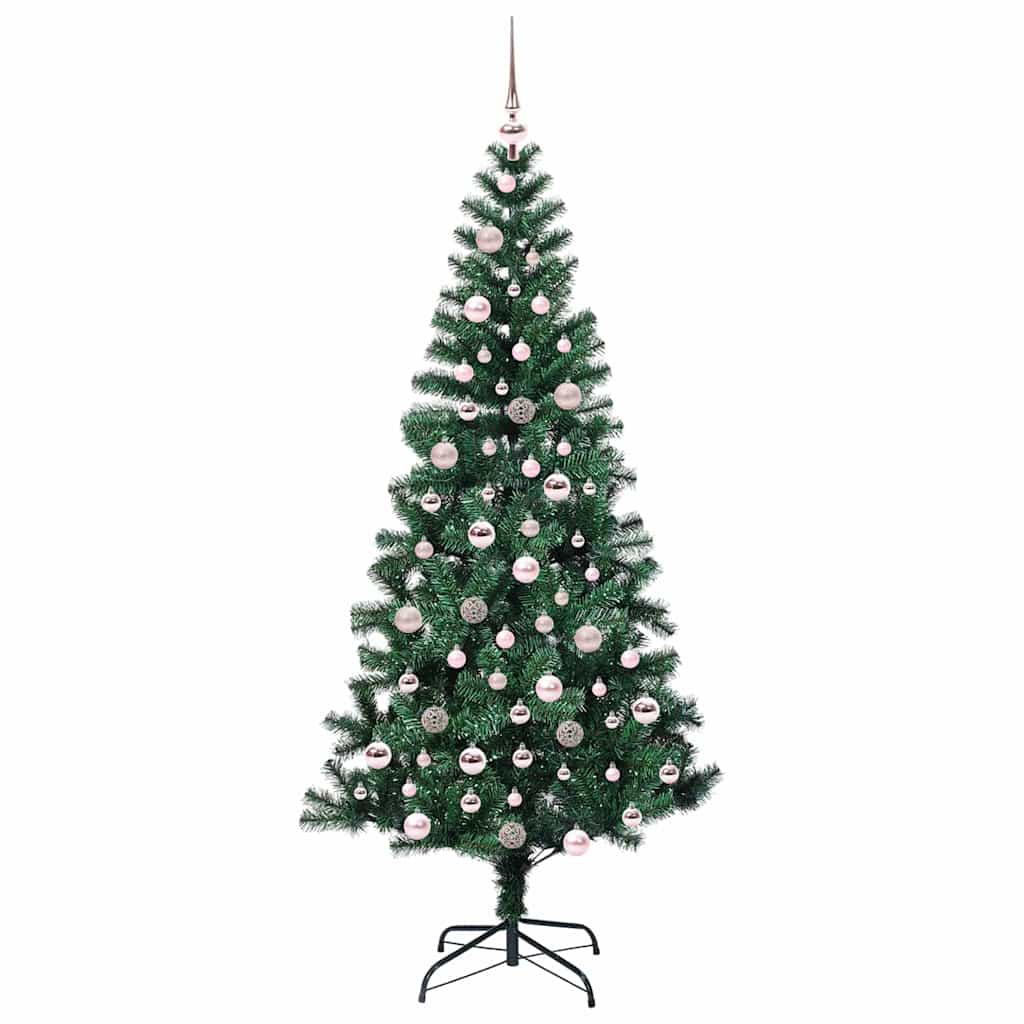 Umjetno predsvijetljeno božićno drvce Zelena 210 cm PVC i metal
