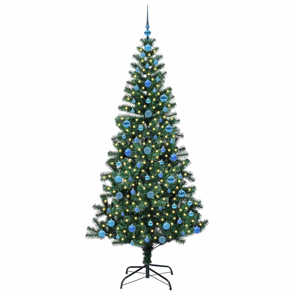 Umjetno predsvijetljeno božićno drvce Zelena 210 cm PVC i metal