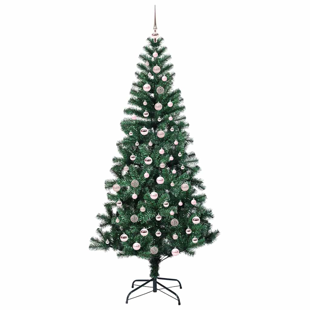 Umjetno predsvijetljeno božićno drvce Zelena 240 cm PVC i metal