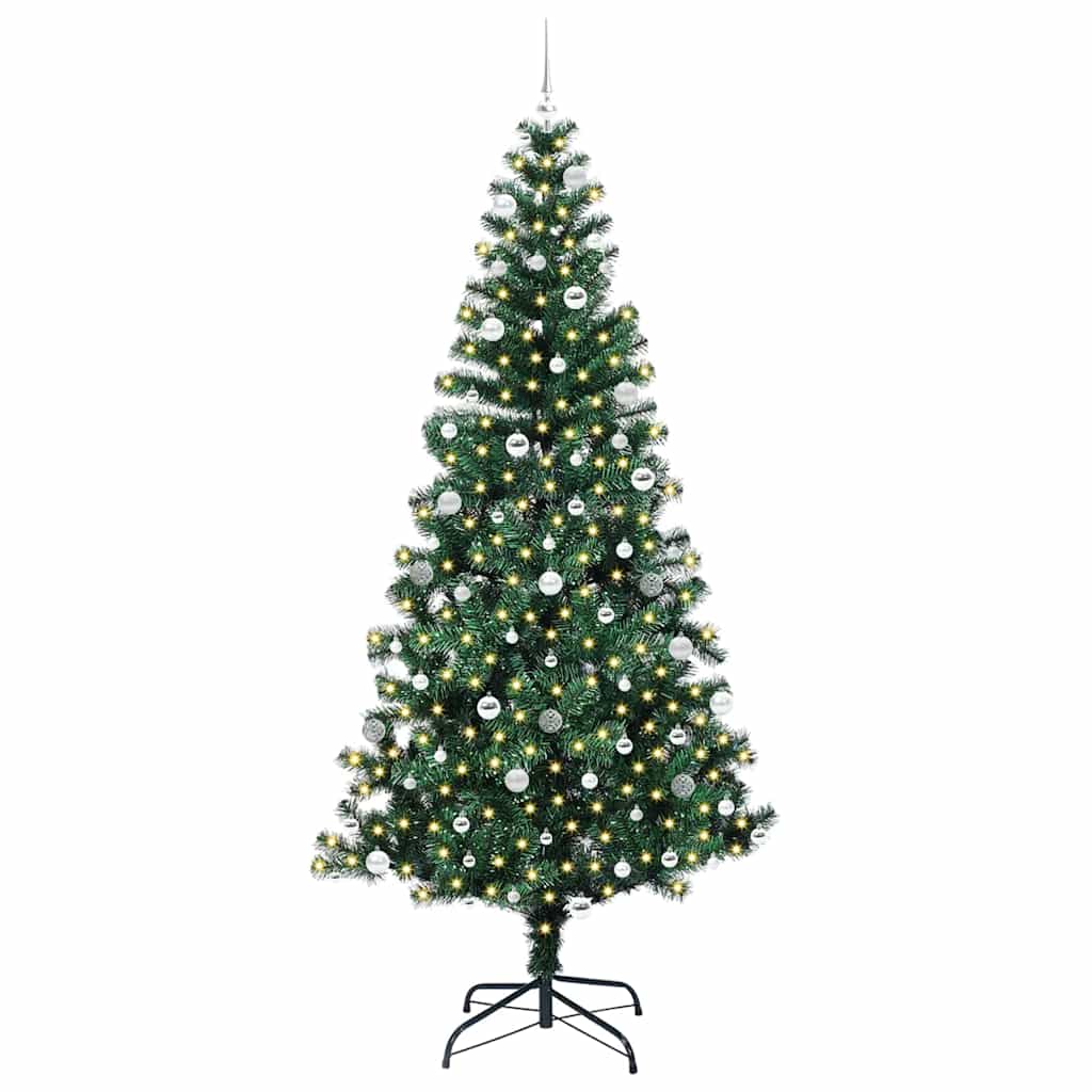 Umjetno predsvijetljeno božićno drvce Zelena 240 cm PVC i metal