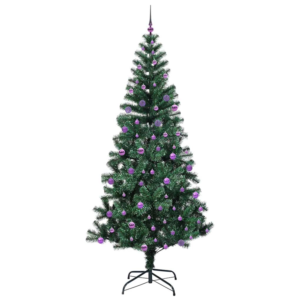 Umjetno predsvijetljeno božićno drvce Zelena 240 cm PVC i metal