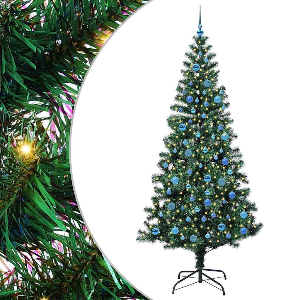 Umjetno predsvijetljeno božićno drvce Zelena 240 cm PVC i metal