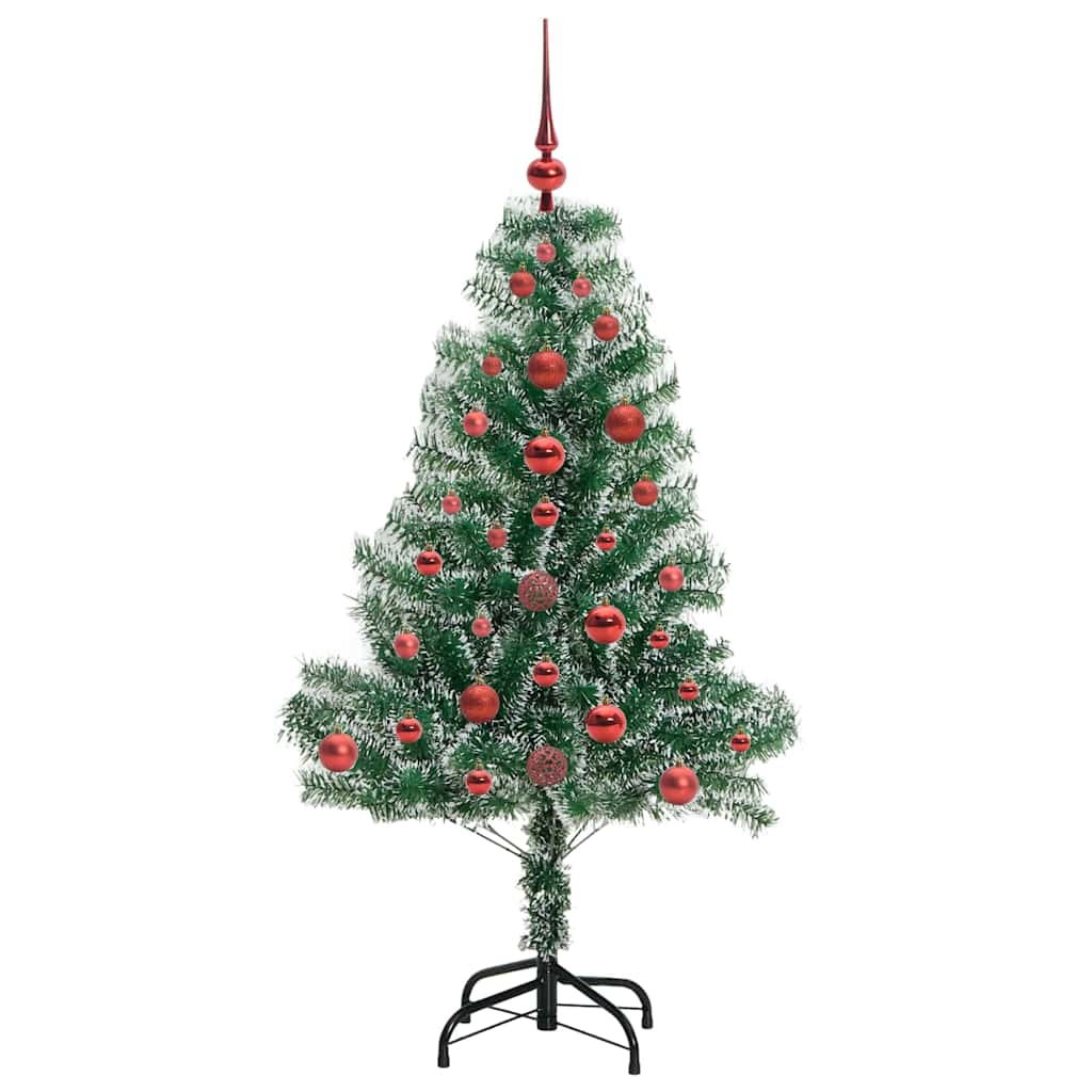 Umjetno Božićno Drvo s Snježnim Flokom i LED Svjetlom 120 cm