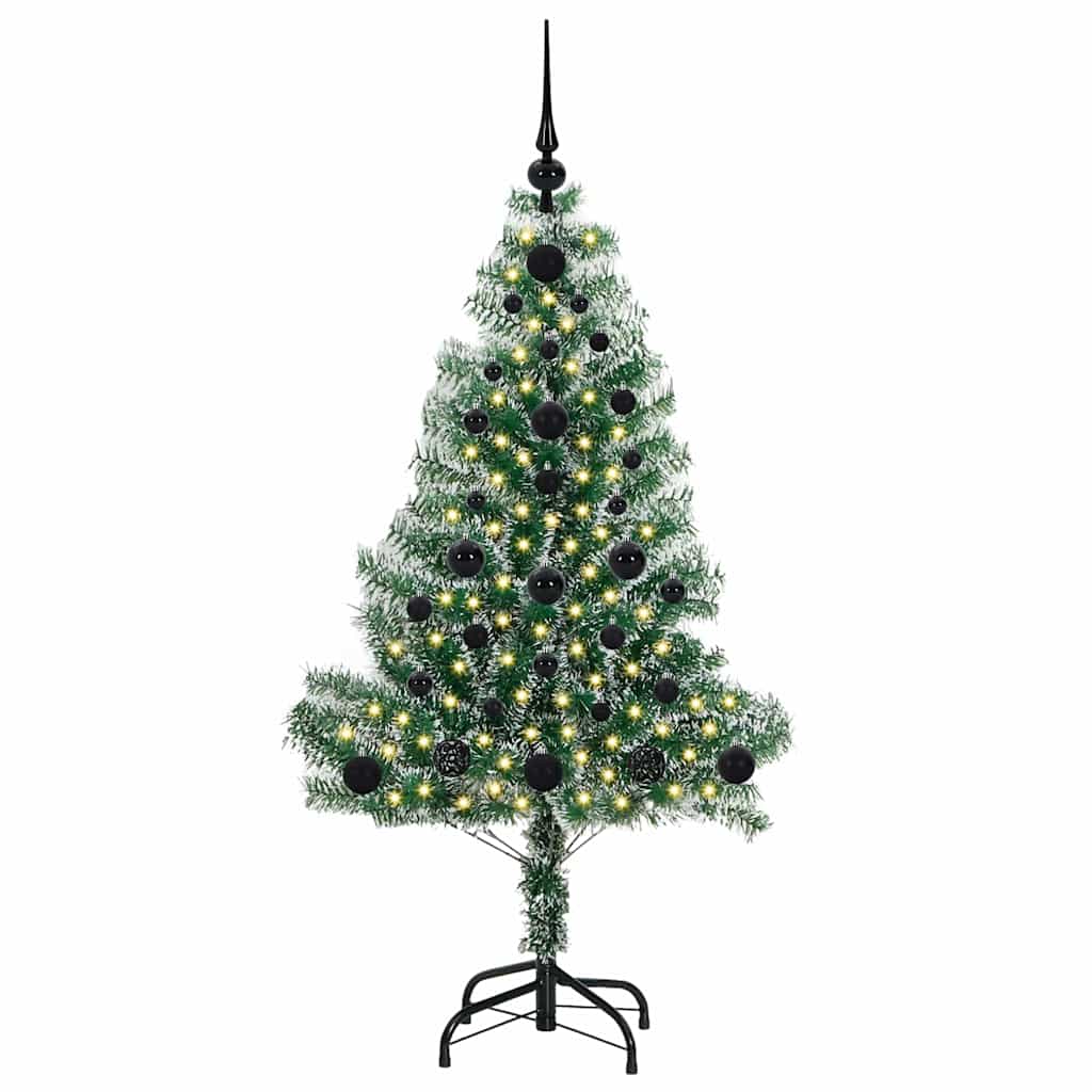Umjetno Božićno Drvo s Snježnim Flokom i LED Svjetlom 120 cm
