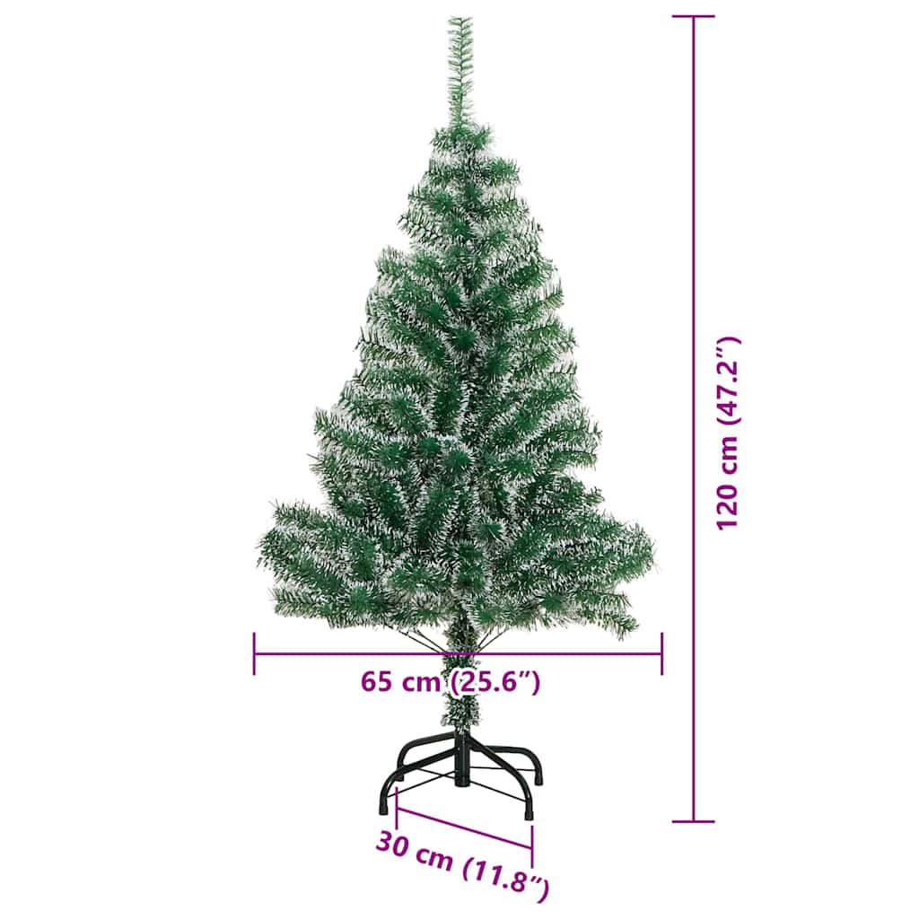 Umjetno Božićno Drvo s Snježnim Flokom i LED Svjetlom 120 cm