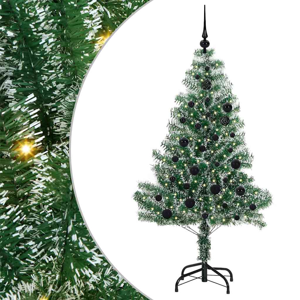 Umjetno Božićno Drvo s Snježnim Flokom i LED Svjetlom 150 cm