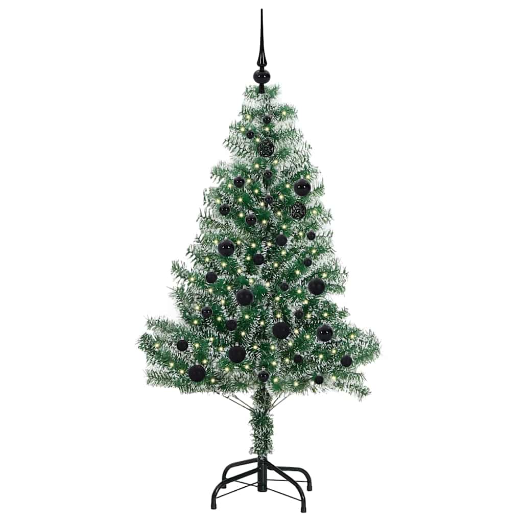Umjetno Božićno Drvo s Snježnim Flokom i LED Svjetlom 150 cm