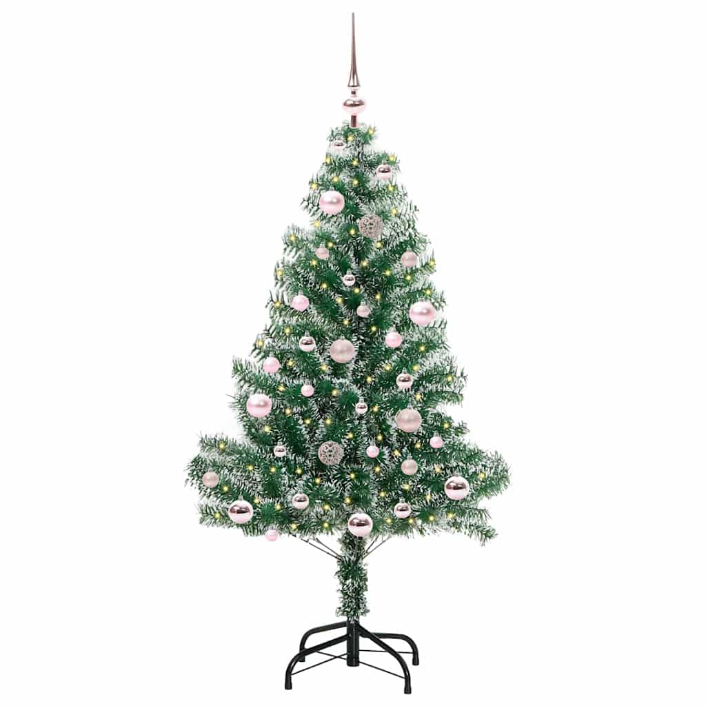 Umjetno Božićno Drvo s Snježnim Flokom i LED Svjetlom 150 cm
