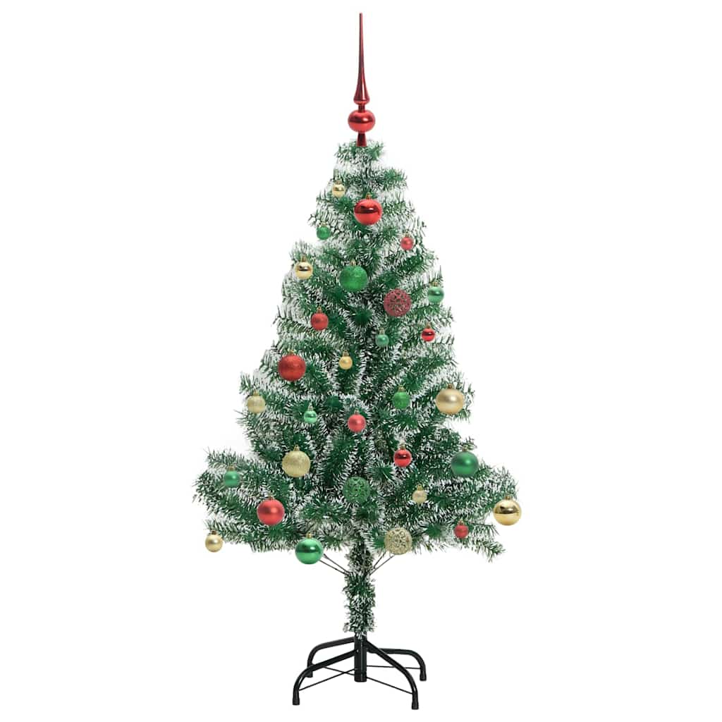 Umjetno Božićno Drvo s Snježnim Flokom i LED Svjetlom 150 cm