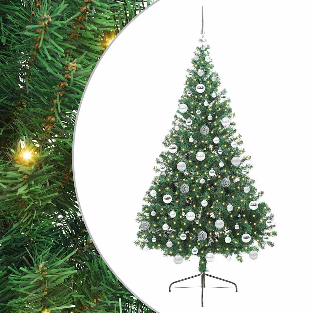 Umjetno predsvijetljeno božićno drvce Zelena 180 cm PVC