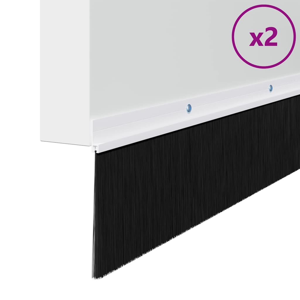 Držač četke za vrata 2 pcs Bijelo 100 cm Aluminijski legura