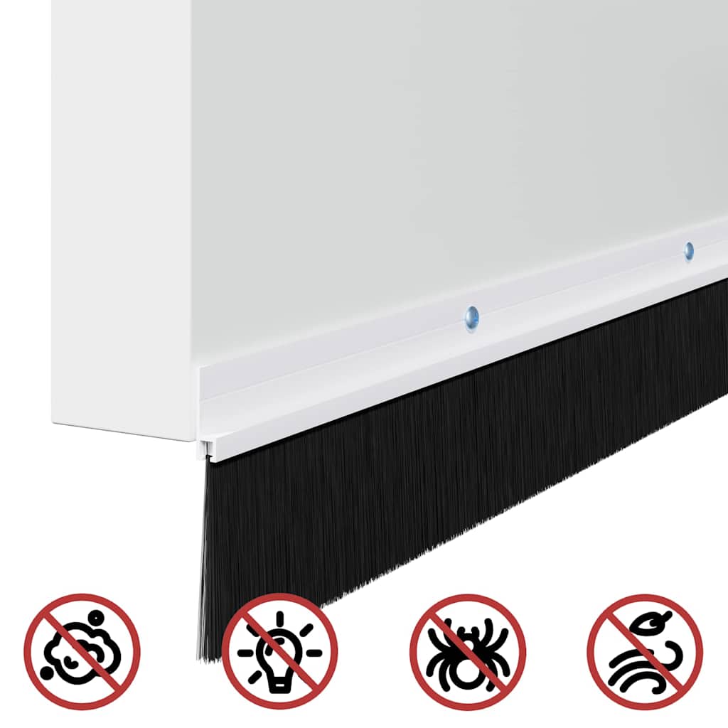 Držač četke za vrata 6 pcs Bijelo 100 cm Aluminijski legura