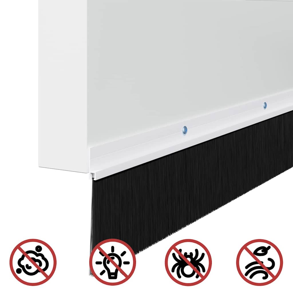 Držač četke za vrata 6 pcs Bijelo 100 cm Aluminijski legura