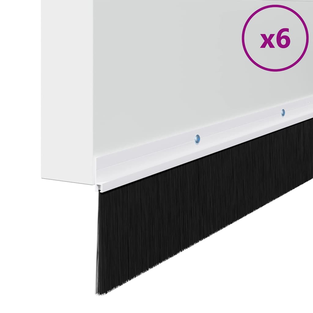 Držač četke za vrata 6 pcs Bijelo 100 cm Aluminijski legura