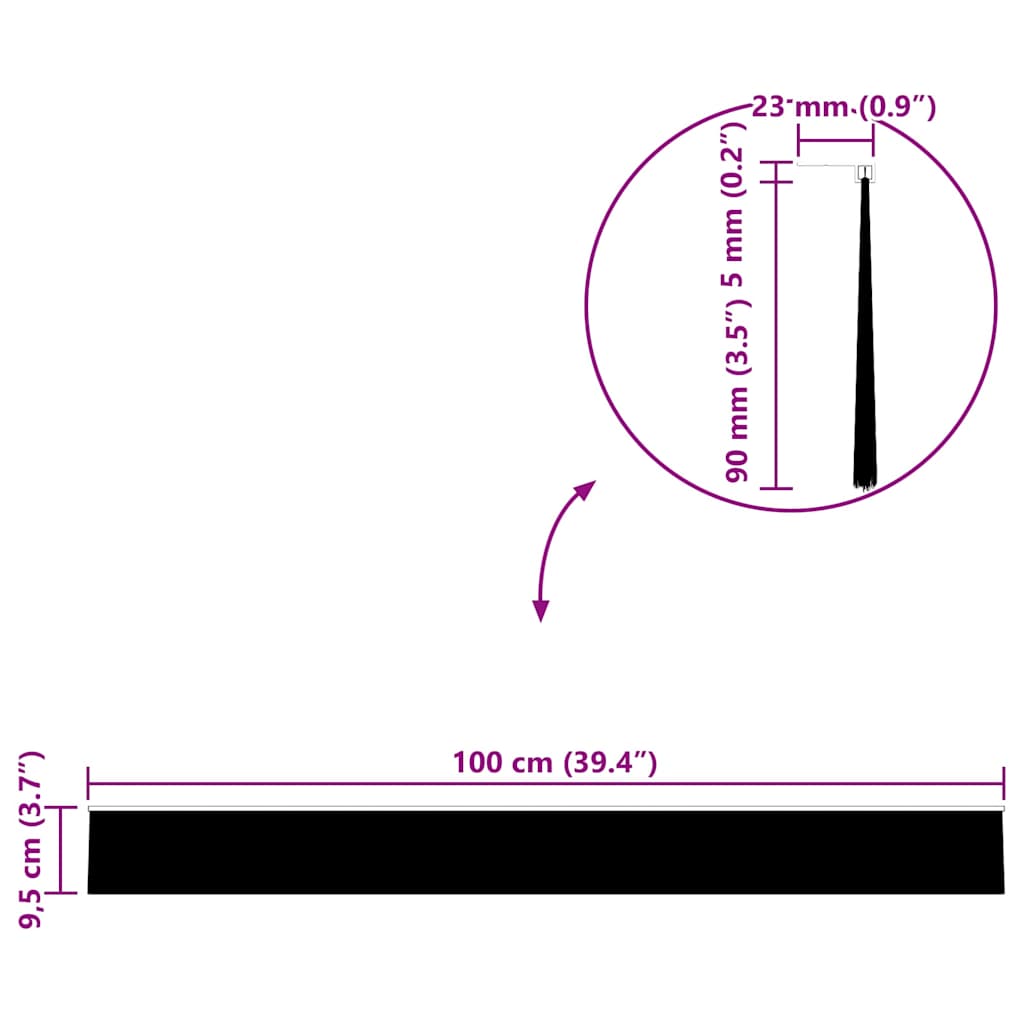 Držač četke za vrata 2 pcs Bijelo 100 cm Aluminijski legura