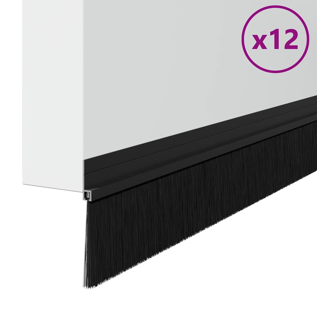 Samoljepljivi pečati za vrata 12 pcs Crna 100 cm